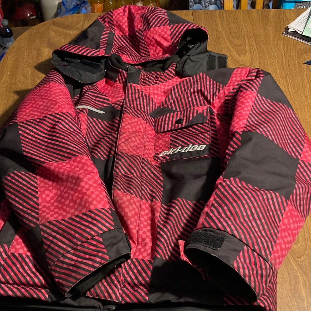 Bold Red and Black Kids Puffer Jacket